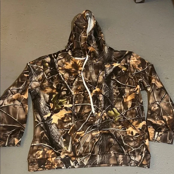 Camouflage Hoodie with Drawstring - Picture 1 of 4
